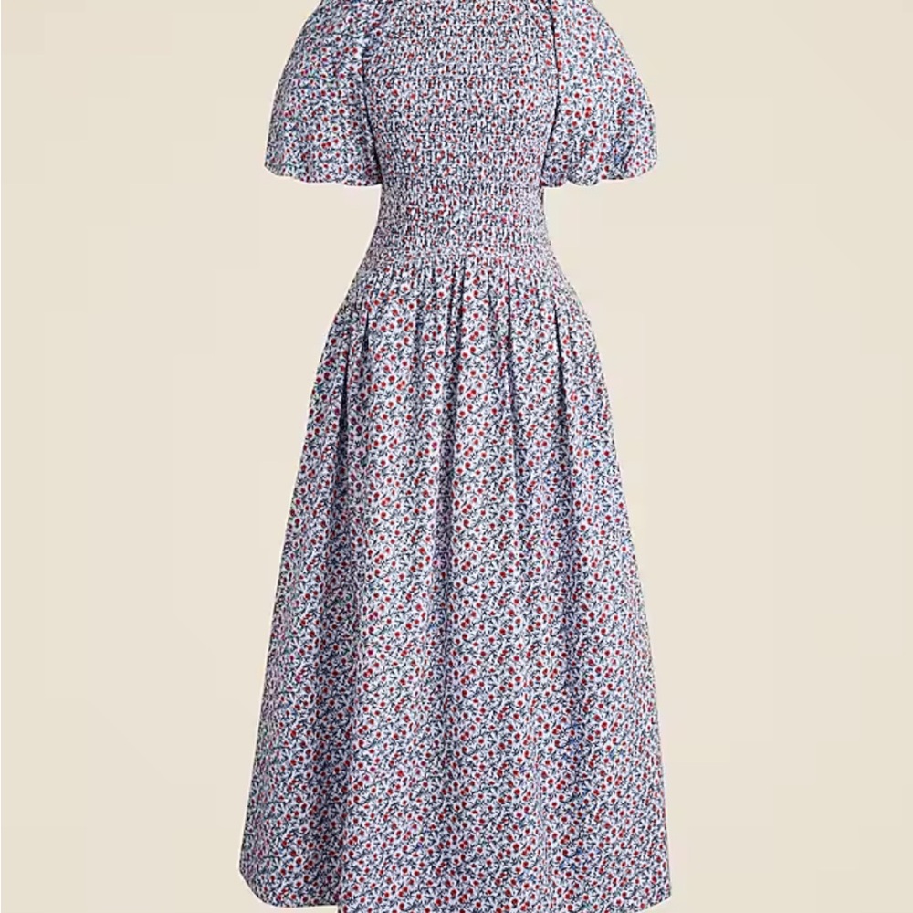 J. Crew Meadow Dress Puff Sleeve Smocked Floral Midi Women's Size XS